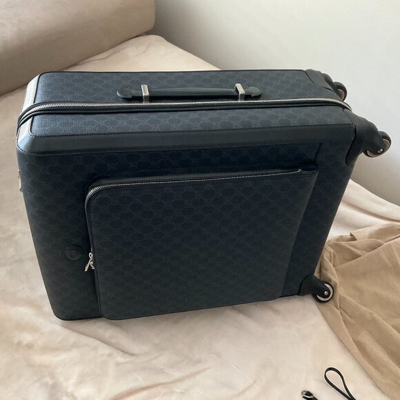 Gucci Black Azalea GG Canvas Supreme Rolling Trolley Luggage - Picture 8 of 12